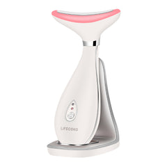 White Electric Face Massager Anti Wrinkles, Skin Tightening Beauty Massager for Facial & Neck, Facial Toning Device Massager for Rejuvenates Skin Lifting, USB Rechargeable, Portable