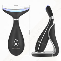 Black Electric Face Massager Anti Wrinkles, Skin Tightening Beauty Massager for Facial & Neck, Facial Toning Device Massager for Rejuvenates Skin Lifting, USB Rechargeable, Portable