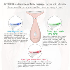 Pink Electric Face Massager, Anti Wrinkles Massager for Facial & Neck, Microcurrent Skin Lift Device, Face Tightening Beauty Massager Machine, USB Rechargeable, Portable