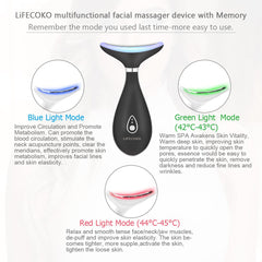 Black Electric Face Massager, Anti Wrinkles Massager for Facial & Neck, Microcurrent Skin Lift Device,  Face Tightening Beauty Massager Machine, USB Rechargeable, Portable（副本）