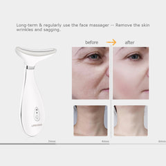 White Electric Face Massager, Anti Wrinkles Massager for Facial & Neck, Microcurrent Skin Lift Device,  Face Tightening Beauty Massager Machine, USB Rechargeable, Portable