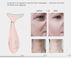 Pink Electric Face Massager, Anti Wrinkles Massager for Facial & Neck, Microcurrent Skin Lift Device,  Face Tightening Beauty Massager Machine, USB Rechargeable, Portable